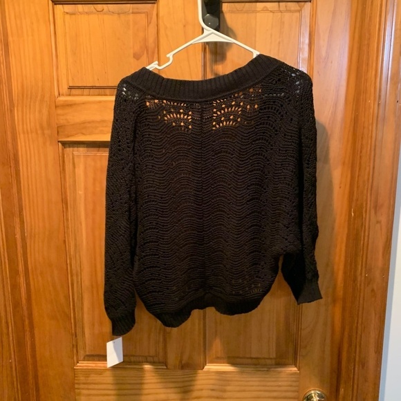 Caslon Open Knit Open Front Cardigan in Black Small NWT - Picture 3 of 7